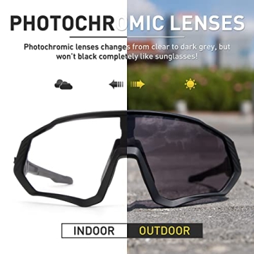 KAPVOE Photochromic Cycling Glasses for All Outdoor Adventures