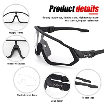 KAPVOE Photochromic Cycling Glasses for All Outdoor Adventures