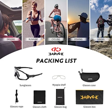 KAPVOE Photochromic Cycling Glasses for All Outdoor Adventures