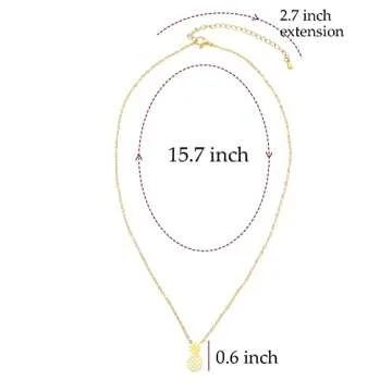 VZBarn IVF Infertility Mom Pineapple Necklace Jewelry Encouragement Gift for Women Gold