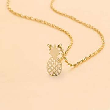 VZBarn IVF Infertility Mom Pineapple Necklace Jewelry Encouragement Gift for Women Gold