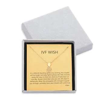VZBarn IVF Infertility Mom Pineapple Necklace Jewelry Encouragement Gift for Women Gold