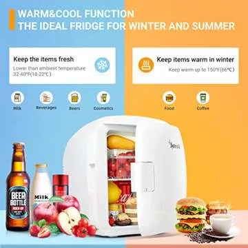AstroAI Mini Fridge, 12 Can Skincare Fridge AC/DC Small Refrigerator Portable Thermoelectric Cooler and Warmer for Gift, Bedroom, Beverage, Skincare, ETL Listed (White)