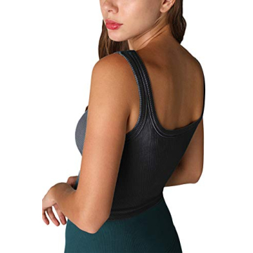 NIKIBIKI Vintage Chevron Ribbed Crop Top - USA Made