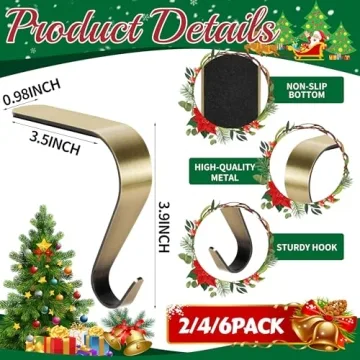 Bronze Christmas Stocking Holders - Set of 4