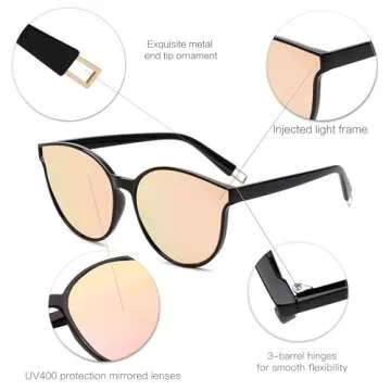 SojoS Vintage Round Sunglasses with UV Protection