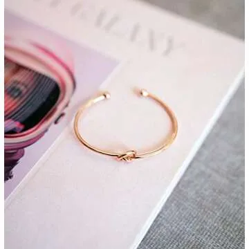PAVOI Adjustable Gold Plated Love Knot Bangle Bracelet