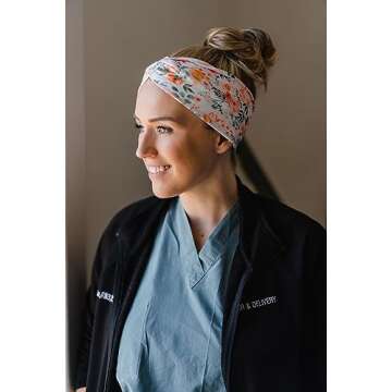 Soft Non-Slip Stretchy Headbands for Women - Buttery & comfortable, Wide Knot, Workout Hairband, Sweat Absorbent Colors, No Headache Fit, Sports Band, Runner, Nurses Headband, Hair styling accessories