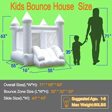 White Inflatable Bounce House for Kids Parties and More