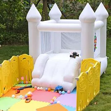 White Inflatable Bounce House for Kids Parties and More