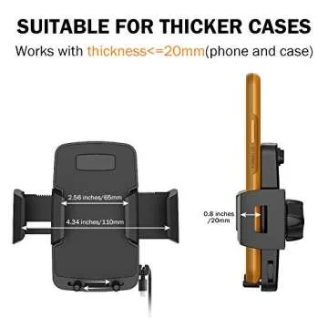 Miracase Car Phone Mount, Dashboard Phone Holder for Car Windshield Adjustable Universal Stand Heavy Duty Hands Free Support for Vehicles Trucks Long Arm Cradle for All Smartphones