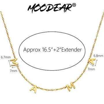 Mama Necklace 18K Gold Plated for Moms Gift