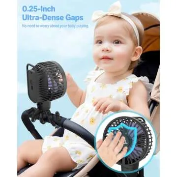 ECLIP Portable Stroller Fan with LED Display and 4 Speeds
