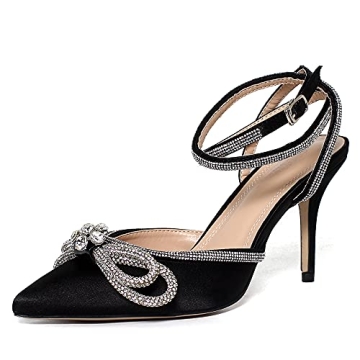 EAZZ Women's Glamorous High Heeled Sandals - Stunning Crystal Bows