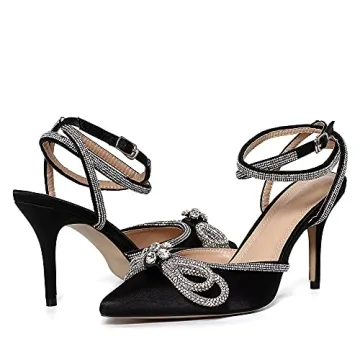 EAZZ Women's Glamorous High Heeled Sandals - Stunning Crystal Bows