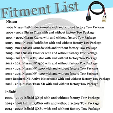 RED WOLF Trailer Brake Controller Wiring Harness for Nissan & Infiniti