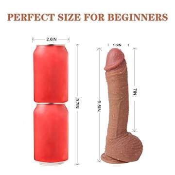 SUWUKA 10" Realistic Dildos Feel Like Skin,Soft Liquid Silicone Dildo with Strong Suction Cup for Ha...