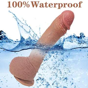 SUWUKA 10" Realistic Dildos Feel Like Skin,Soft Liquid Silicone Dildo with Strong Suction Cup for Hands-Free Play,Anal Dildo for Men Lifelike Fake Penis for G Spot Stimulation Adult Sex Toys for Women