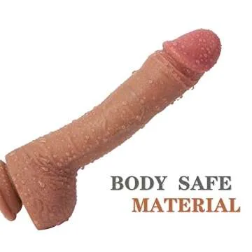 SUWUKA 10" Realistic Dildos Feel Like Skin,Soft Liquid Silicone Dildo with Strong Suction Cup for Hands-Free Play,Anal Dildo for Men Lifelike Fake Penis for G Spot Stimulation Adult Sex Toys for Women