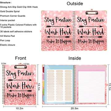 Lateefah Clipboard with Storage, File Folders with Pockets, Nursing Clipboard with Label Stickers an...