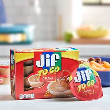 Jif To Go Creamy Peanut Butter 8 Snack Cups Portable