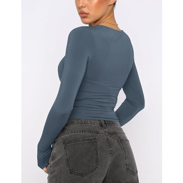 AKEWEI Women Long Sleeve Crop Top for Stylish Comfort