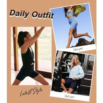 TNNZEET Biker Shorts Women - 8"/5"/3" High Waisted Tummy Control Workout Gym Spandex Booty Yoga Volleyball Shorts A-Black