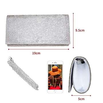 Labair Women Evening Bags Glamorous Rhinestone Clutch Purse Sparkly Crystal Bag Wedding Prom Bridal ...