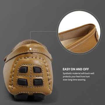 Artisure Women's Classic Handsewn Brown Genuine Leather Penny Loafers Driving Moccasins Casual Boat Shoes Slip On Fashion Office Comfort Flats 11 M US SKS-1221ZON110