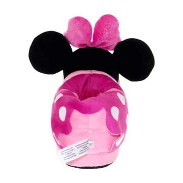 Happy Feet Slippers Officially Licensed Disney and Pixar Character and Figural Minnie Mouse Slippers for Men, Women, and Kids, As Seen on Shark Tank (X-Small)