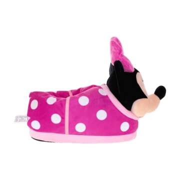 Happy Feet Slippers Officially Licensed Disney and Pixar Character and Figural Minnie Mouse Slippers for Men, Women, and Kids, As Seen on Shark Tank (X-Small)
