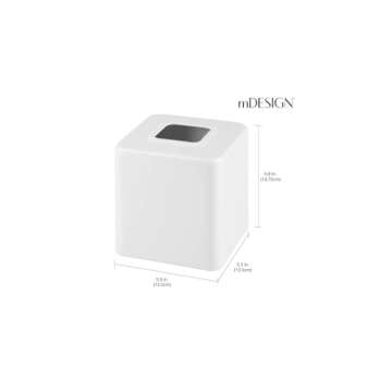 mDesign Square Tissue Box Cover - Stylish Steel Holder