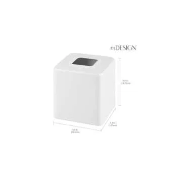 mDesign Square Tissue Box Cover - Stylish Steel Holder