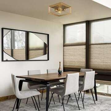 Emliviar 2-Light Flush Mount Light Fixture in Brass Finish