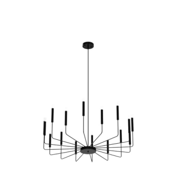 Yiisem Modern Farmhouse Black Chandelier 16-Light Design