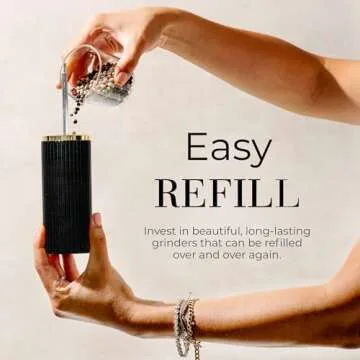 Elegant Salt & Pepper Grinder Set with Gold Details