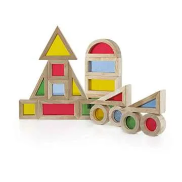 Guidecraft Jr. Rainbow Blocks Set for Kids Creative Play