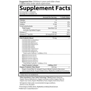 Garden of Life Kids Probiotics - Berry Cherry Chewable Imunity & Digestive Health