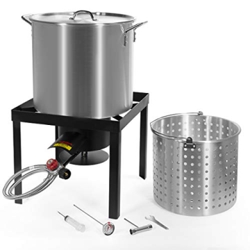 Barton 64Qt Turkey Deep Fryer w/High Pressure Burner All Purpose Aluminum 100,000 BTU Outdoor Boiler...