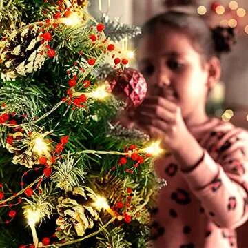 Mosoan 10FT Battery Operated Christmas Lights Garland