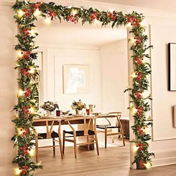 Mosoan 10FT Battery Operated Christmas Lights Garland