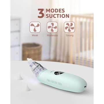 Baby Nasal Aspirator | Baby Nose Sucker | Baby Nose Cleaner, Automatic Booger Sucker for Baby, Recha...