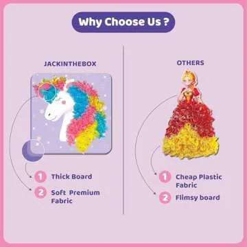 jackinthebox Poke Poke Art for Kids - Unicorns, Mermaids, Princess, and Cupcakes, Mess-Free Sewing Art for Kids, Toys for Girls and Boys Ages 4 5 6 7 8, Great Gift for Kids, DIY Creative Activity