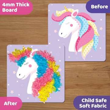 jackinthebox Poke Poke Art for Kids - Unicorns, Mermaids, Princess, and Cupcakes, Mess-Free Sewing Art for Kids, Toys for Girls and Boys Ages 4 5 6 7 8, Great Gift for Kids, DIY Creative Activity