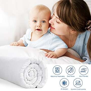 COSYTREE All Seanson California King Size Quilted Down Alternative Comforter-2100 Series Duvet Insert with Corner Tabs,Softness and Fluffy (White,Cal King,96"x104")