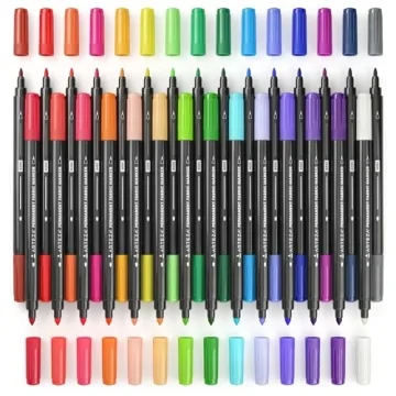 Vibrant Fibre Markers Set of 30 Dual-Tip Fabric Pens