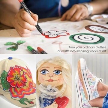 Vibrant Fibre Markers Set of 30 Dual-Tip Fabric Pens