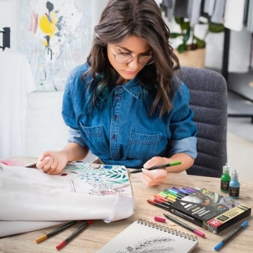 Vibrant Fibre Markers Set of 30 Dual-Tip Fabric Pens