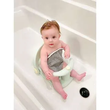 Bebamour Baby Bath Seat,Portable Toddler Child Baby Bathtub Seat for Babies 6 Months & Up,Sit Up Bath Seat for Baby (Green)