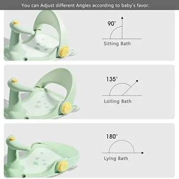 Bebamour Baby Bath Seat,Portable Toddler Child Baby Bathtub Seat for Babies 6 Months & Up,Sit Up Bath Seat for Baby (Green)